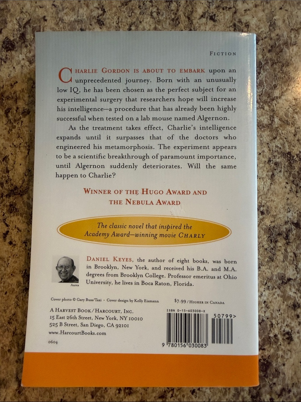Flowers for Algernon by Daniel Keyes - White & Orange Paperback - Picture 2 of 2